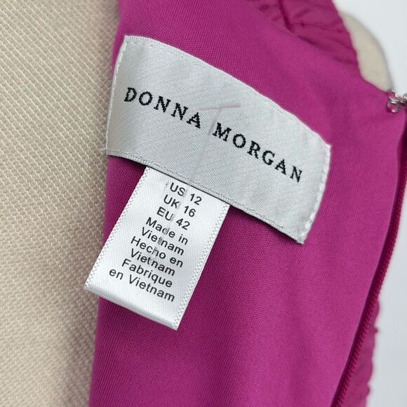 New Donna Morgan Flux‎ Textured Sleeveless Midi Fit & Flare Dress Pink 12 - Picture 8 of 16